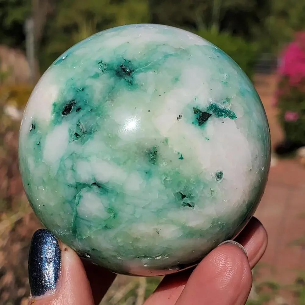 Chrysocolla Phoenix Crystal Sphere 332 Grams 62mm